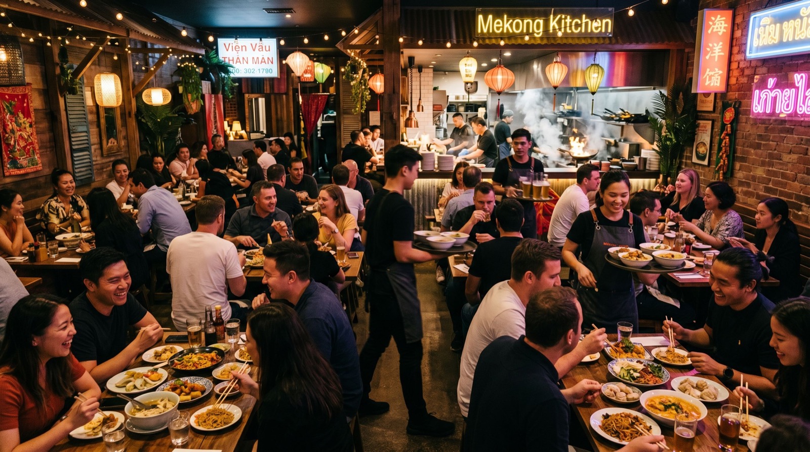 A contrast of street food and fine dining dishes